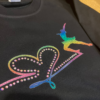 Sweat "I Love Patinagem" em Vinil Glitter Arco-Íris e Strass