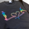 Sweat "I Love Patinagem" em Vinil Glitter Arco-Íris e Strass