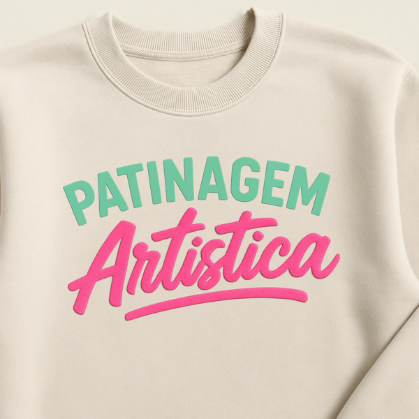 Sweatshirt de Alta Qualidade com Personalização Exclusiva em Relevo 3D - Patinagem Artística