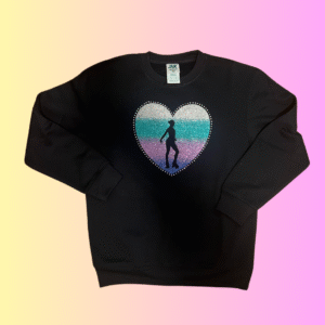 Sweatshirt Patinagem Artística em Vinil Glitter e Strass
