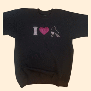 Sweatshirt "I ❤️ Patins" com Strass" (Adulto e Criança)