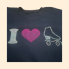 Sweatshirt "I ❤️ Patins" com Strass" (Adulto e Criança)