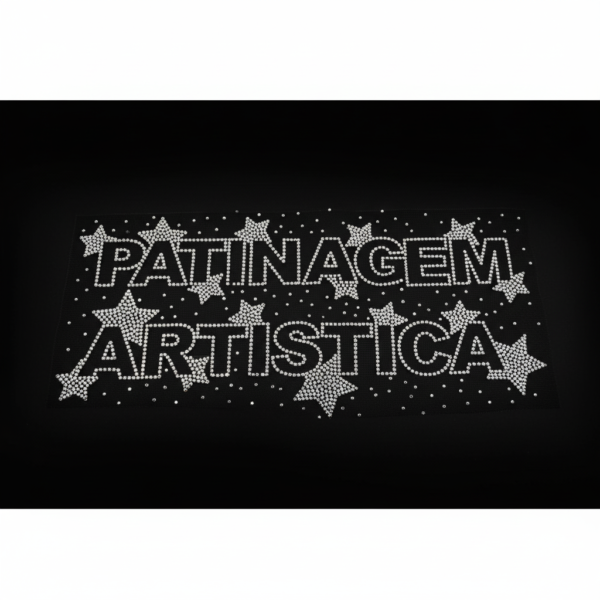 Transfer strass "Patinagem Artística com Estrelas"