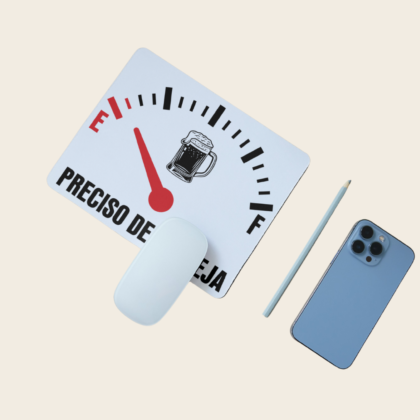 Tapete Rato "Preciso de Cerveja" Divertido e Personalizável