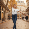 T-shirt Patinadora Flower Power com strass