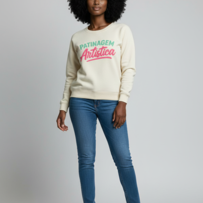 Sweatshirt de Alta Qualidade com Personalização Exclusiva em Relevo 3D - Patinagem Artística