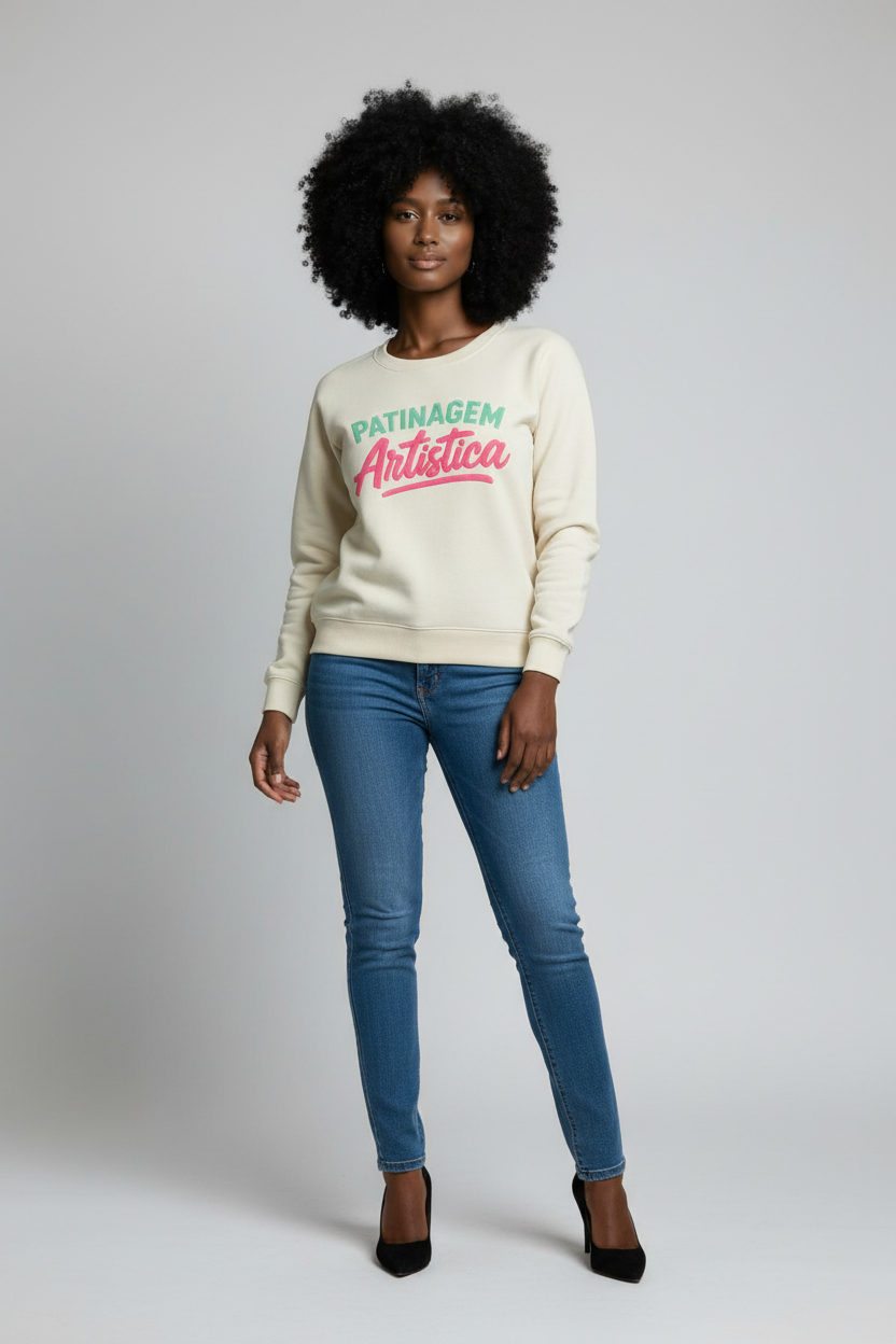 Sweatshirt de Alta Qualidade com Personalização Exclusiva em Relevo 3D - Patinagem Artística