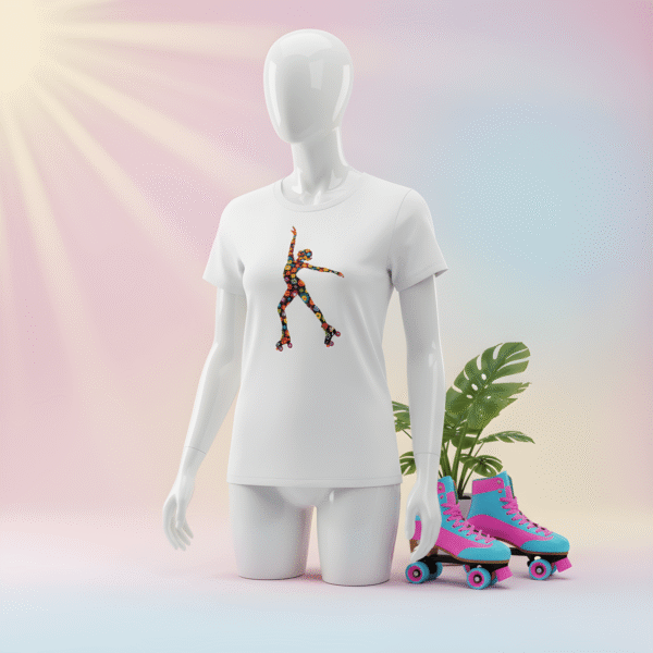 T-shirt Patinadora Flower Power com strass