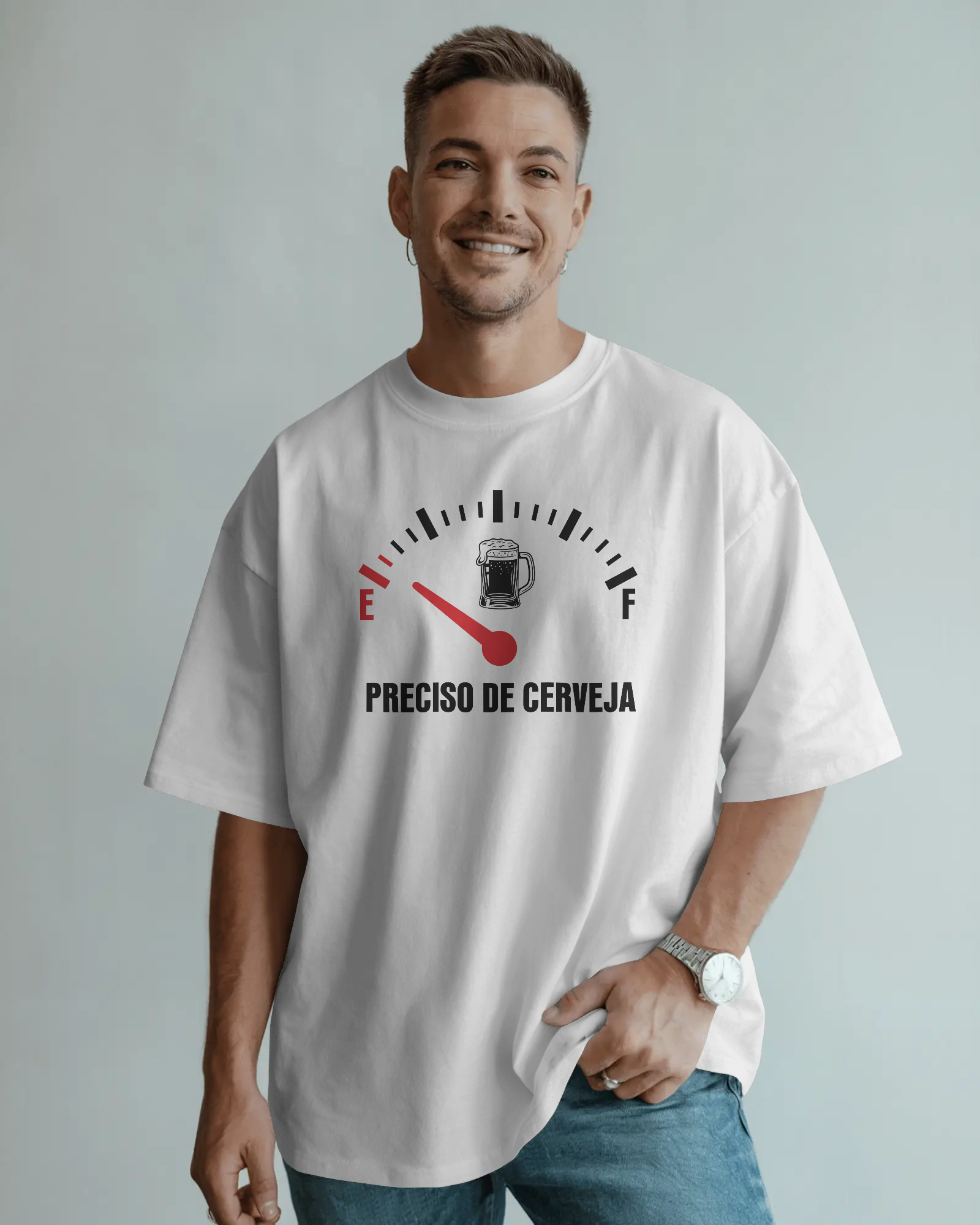 T-shirt 'Indicador de Nível de Cerveja'