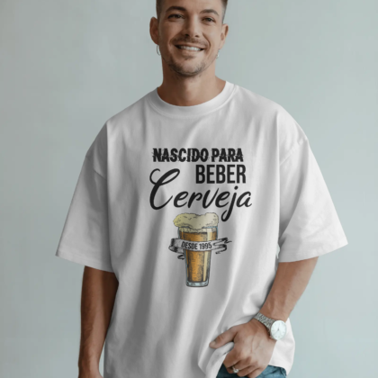 T-shirt 'Nascido Para Beber Cerveja'