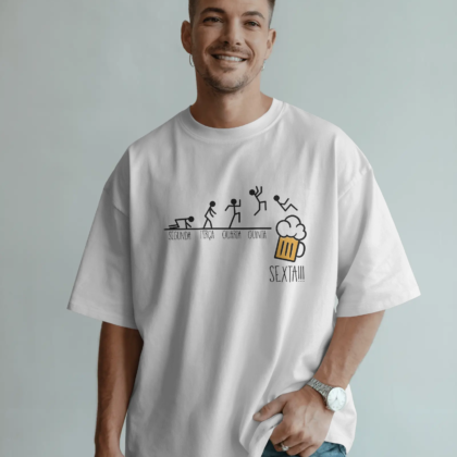 T-shirt 'A Evolução Diária: Rumo à Cerveja'