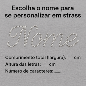 Aplicação de Strass com Nome para Têxteis