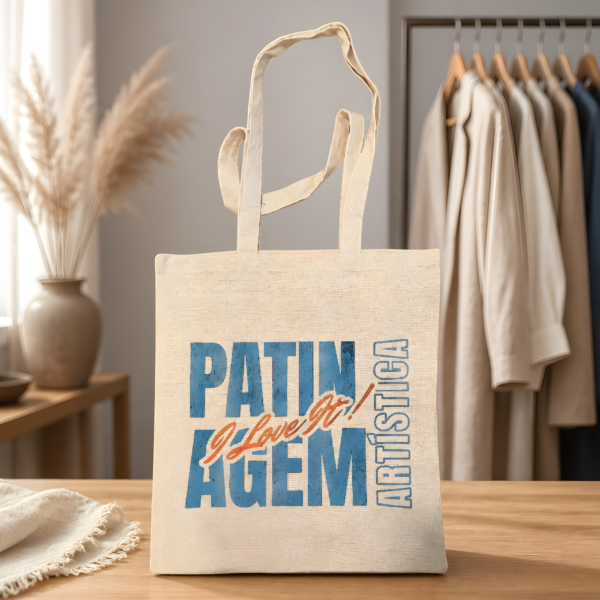 Tote Bag Premium “Patinagem Artística – I Love It!”
