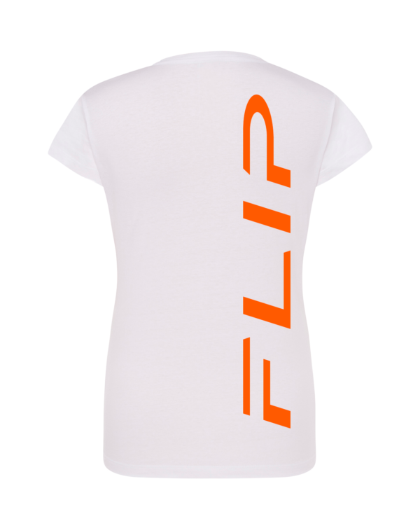 BRANCA + LARANJA COSTAS T-Shirt FLIP