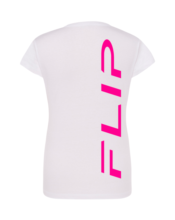 BRANCA + ROSA NEON COSTAS T-Shirt FLIP