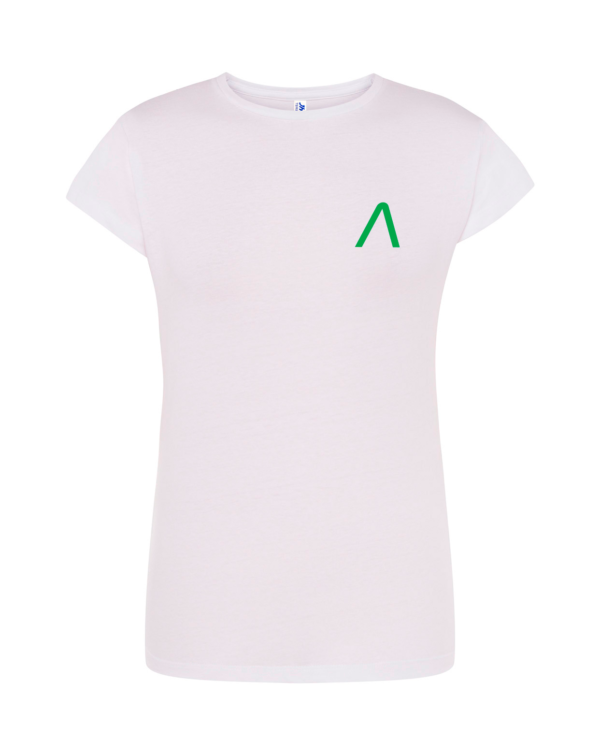 branco + VERDE Emerald Green frente T-Shirt AXEL Signature Series