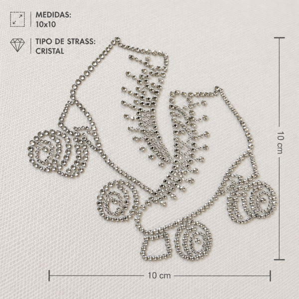 Transfer de Strass Austríaco – Patins de Patinagem Artística 10×10 cm
